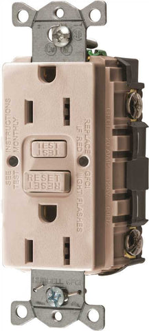 Hubbell&reg; Autoguard&reg; Commercial Standard Gfci Receptacle, Light Almond, Nema 5-15r, 125 Volts, 15 Amps