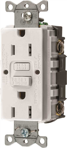 Hubbell&reg; Autoguard&reg; Commercial Standard Gfci Receptacle, White, Nema 5-15r, 125 Volts, 15 Amps