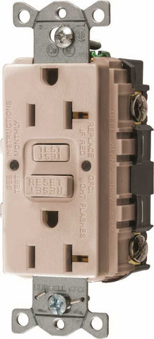 Hubbell&reg; Autoguard&reg; Commercial Standard Gfci Receptacle, Light Almond, Nema 5-20r, 125 Volts, 20 Amps