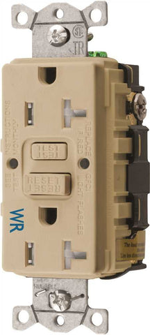 Hubbell&reg; Autoguard&reg; Tamper-resistant And Weather Resistant Gfci Receptacle, Ivory, Nema 5-20r, 125 Volts, 20 Amps