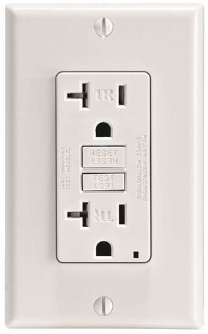 Leviton&reg; Smartlockpro&reg; 2-pole Tamper-resistant Duplex Gfci Receptacle With Led, White, Nema 5-20r, 125 Volts, 20 Amps