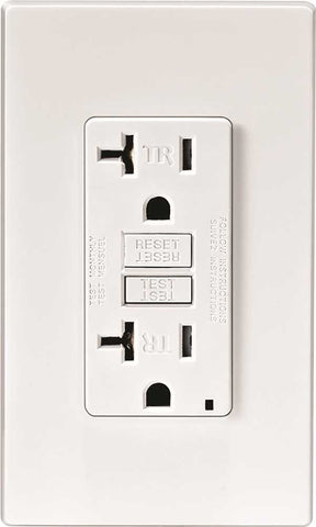 Leviton&reg; Smartlockpro&reg; 2-pole Tamper-resistant Duplex Gfci Receptacle With Led, Ivory, Nema 5-20r, 125 Volts, 20 Amps