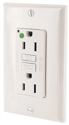 Leviton&reg; Smartlockpro&reg; 2-pole Hospital Grade Duplex Gfci Receptacle With Led, White, Nema 5-15r, 125 Volts, 15 Amps