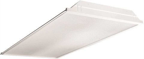 Columbia Lighting&reg; Fluorescent Dedicated Lensed Troffer, 2x4 Ft., Inverted T-bar, Flush Steel, Uses (3) T8 Lamps*