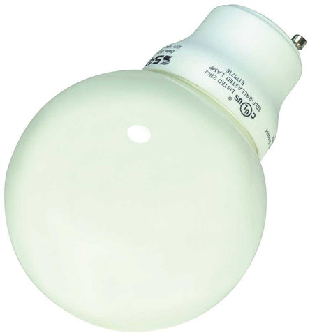 Satco&reg; Compact Fluorescent Globe Lamp, G25, 15 Watts, 120 Volts, 2700k, 82 Cri, Gu24 Base, 12 Per Box