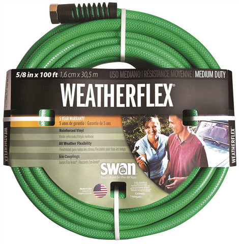 Swan&reg; Weatherflex Garden Hose, Medium-duty, 5-8 In. X 100 Ft.