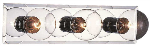 Volume Lighting 3-light Mirrored Vanity Fixture, Crome, 18 In. X 5 In., Uses (3) 100-watt Medium Base Bulbs