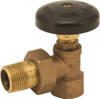 Bronze Hot Water Angle Radiator Valve, 3-4"