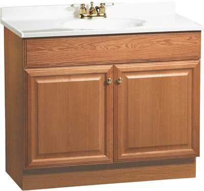 Rsi Home Products Richmond Bathroom Vanity Cabinet With Top, Fully Assembled, 2 Door, Oak Finish, 36 X 31x 18"