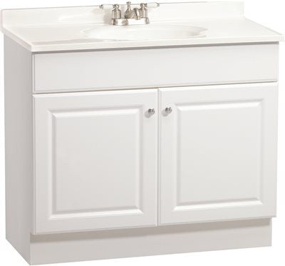 Rsi Home Products Richmond Bathroom Vanity Cabinet With Top, Fully Assembled, 2 Door, White, 36 X 31 X18"