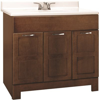 Rsi Home Products Chandler Bathroom Vanity Cabinet, Fully Assembled, Cognac, 36x21x33-1-2"