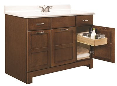 Rsi Home Products Chandler Bathroom Vanity Cabinet, Fully Assembled, Cognac, 48x21x33-1-2"