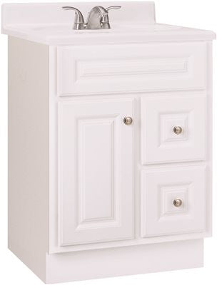 Rsi Home Products Hamilton Bathroom Vanity Cabinet, Fully Assembled, 2 Drawer, White, 24x32-1-2x21"