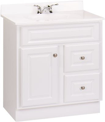 Rsi Home Products Hamilton Bathroom Vanity Cabinet, Fully Assembled, 2 Drawer, White, 30x32-1-2x21"