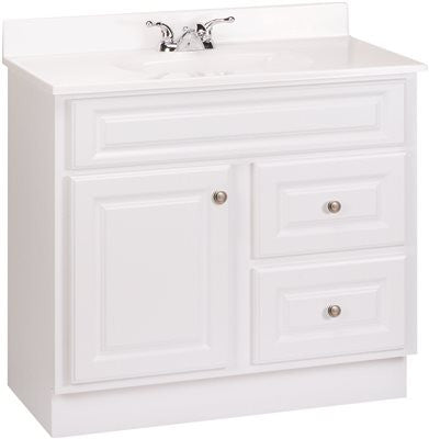 Rsi Home Products Hamilton Bathroom Vanity Cabinet, Fully Assembled, 2 Drawer, White, 36x32-1-2x21"