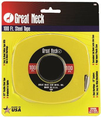 Great Neck Steel Power Tape, 100 Ft.