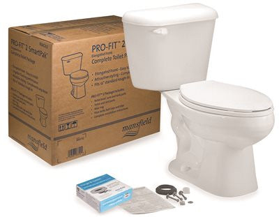 Mansfield&reg; Pro-fit&reg; Watersense&reg; High-efficiency Round Toilet In A Box, 1.28 Gpf