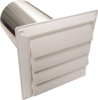 Lambro Industries Plastic Louvered Vent With Tail Pipe, 6"