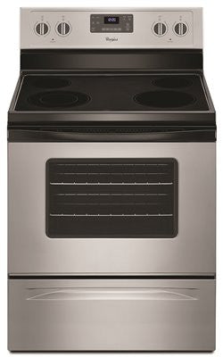 Whirlpool&reg; 30-inch 5.3 Cu. Ft. Capacity Electric Range With Self-cleaning System, Black On Stainless