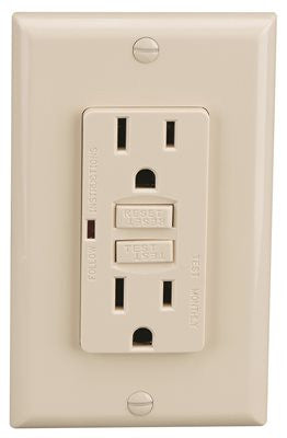 Gfci Receptacle, 15 Amp, Almond