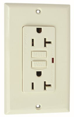 Gfci Receptacle Tamper Resistant, 15 Amp, Ivory