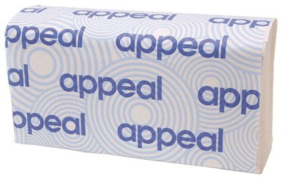 Appeal&reg; Multifold Paper Towels, White, 9.125x9.5", 16 250-count Packs Per Case