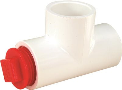 Hvac Cleanout Tee With Plug, 3-4 In.