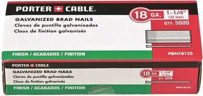 Porter-cable Pbn18125 18 Gauge 1-1-4" Long Brad Nails, 5000 Pack