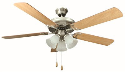 Bala 52 In. Dual Mount Ceiling Fan With 3 Light Kit, Brushed Nickel