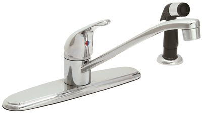 Proplus Hybrid Kitchen Faucet Single Handle Washerless Chrome With Spray, Lead Free