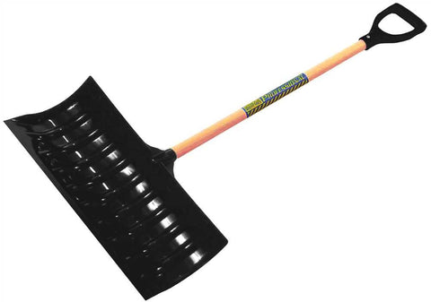 Seymour Snow Pusher, Black Poly Pusher, 24" X 12" With 44" Wood Handle