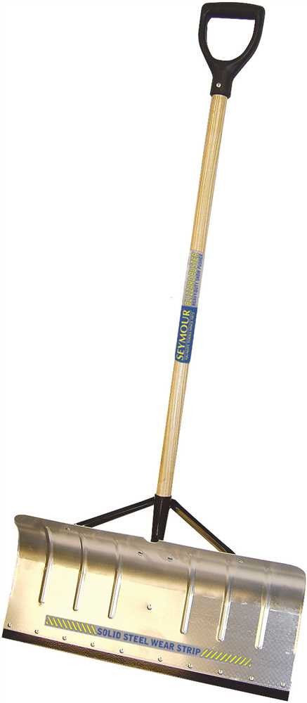 Seymour Aluminum Snow Pusher 24 In. With Wear Strip And Braces, 42 In. Wood Handle