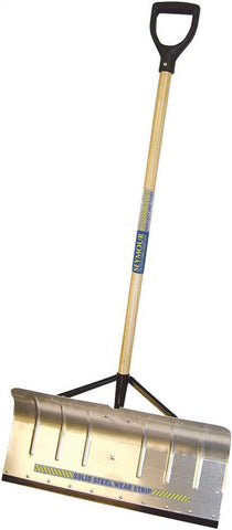 Seymour Aluminum Snow Pusher 24 In. With Wear Strip And Braces, 42 In. Wood Handle