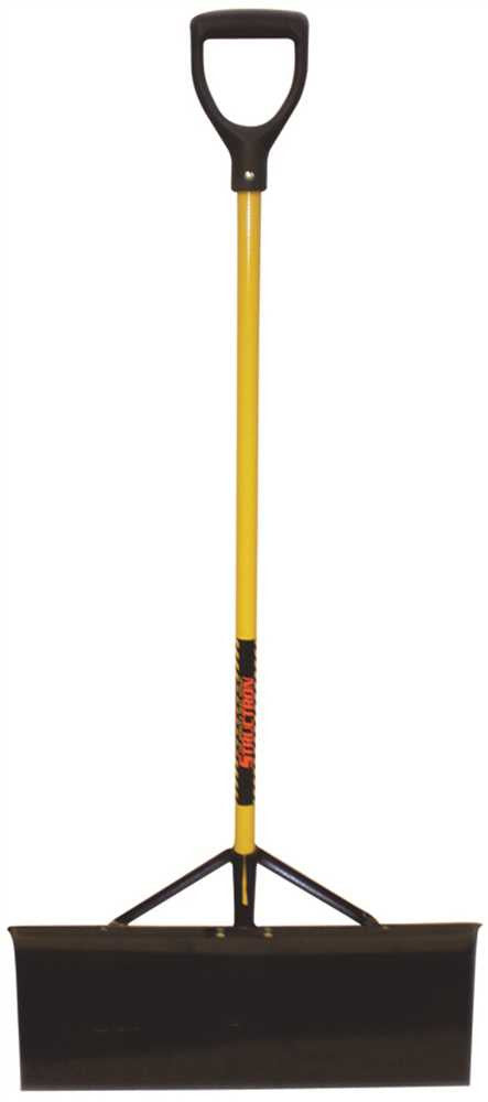 Structron&reg; Steel Snow Pusher With 24 In. Head With Braces And 42 In. Fiberglass Handle