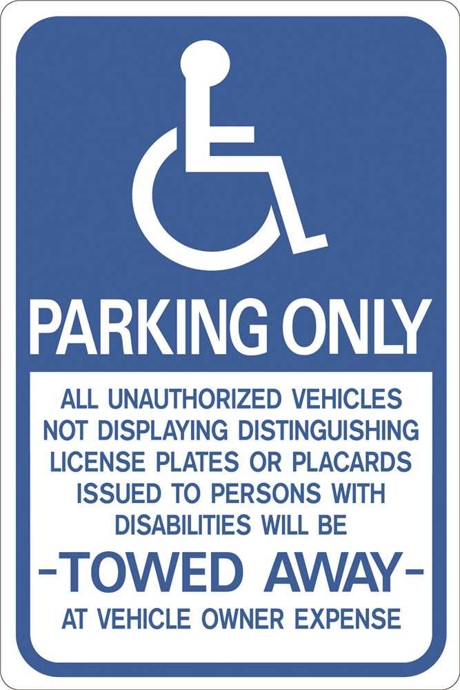 Handicapped Parking Only Heavy-duty Reflective Sign, 12 In. X 18 In.