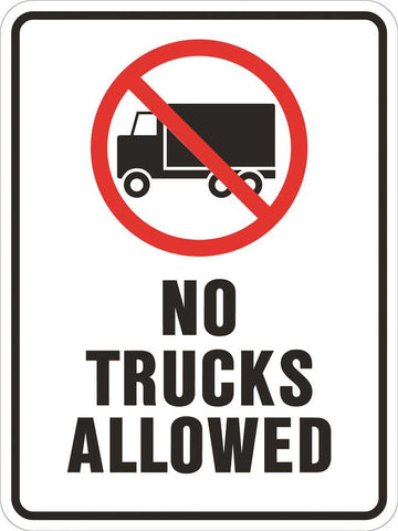 No Trucks Allowed Heavy-duty Reflective Sign, 18 In. X 24 In.