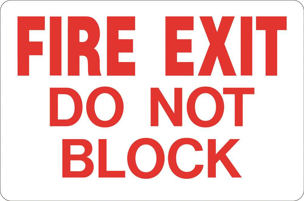 Fire Exit Do Not Block Heavy-duty Reflective Sign, 10 In. X 14 In.