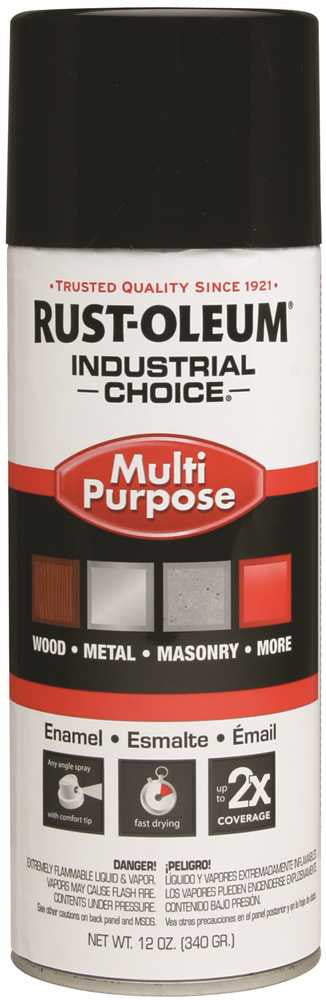 Rust-oleum Industrial Choice Spray Paint, Gloss Black, 12 Oz.