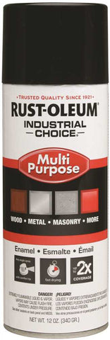 Rust-oleum Industrial Choice Spray Paint, Gloss Black, 12 Oz.