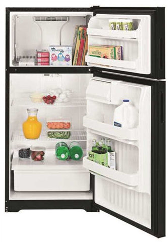 Hotpoint&reg; 14.6 Cu. Ft. Top Freezer Refrigerator, Black, Reversible Door Swing