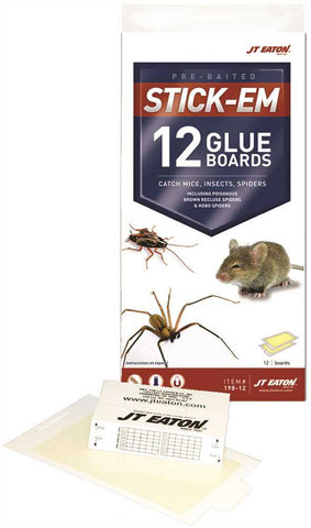 Jt Eaton&trade; Stick-em&reg; Glue Board, 7-3-8" X 4-3-4" Trap, 12 Per Carton