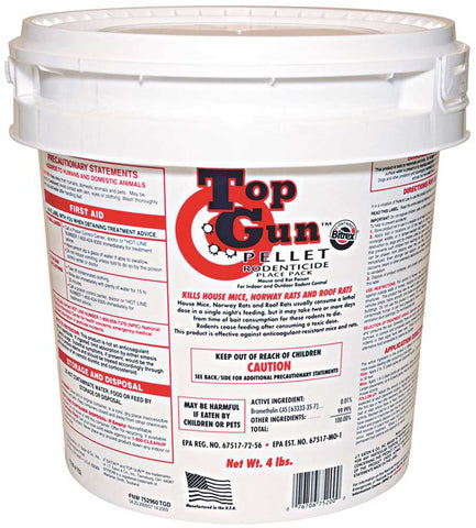 Jt Eaton&trade; Top Gun&trade; Rodenticide Pellets Place Packs, 4 Lb. Pail With 128, 5 Oz. Place Packs