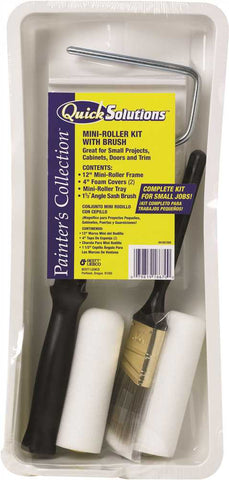 Quick Solutions 4" Mini Paint Roller Kit For Small Projects