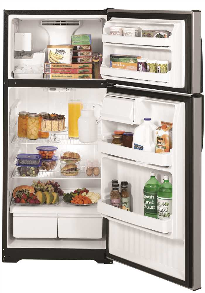 Ge&reg; Energy Star&reg; 16.5 Cu. Ft. Top-freezer Refrigerator With Standard Wire Shelves And Clear Crisper Drawers, Silver