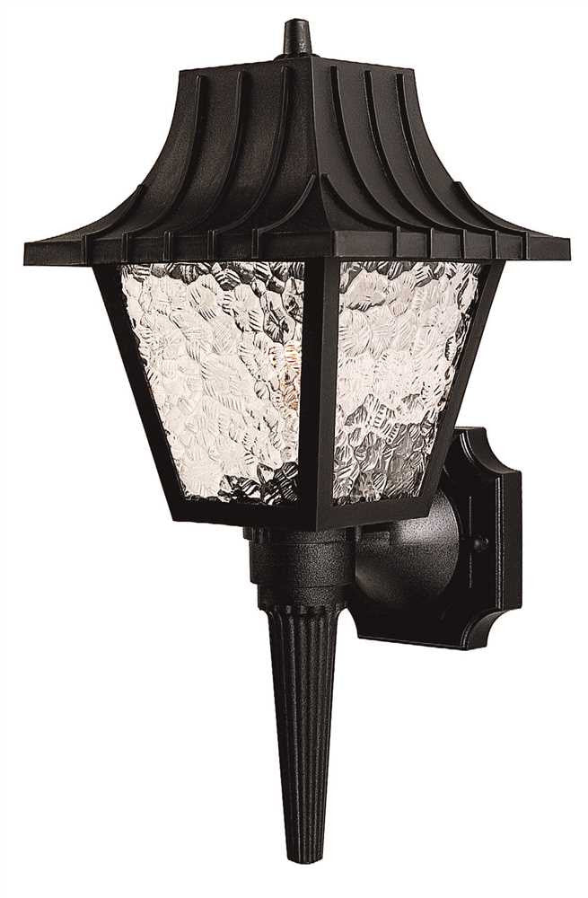 Colonial Style Wall Lantern Porch Light With Short Tail And Clear Flemish Lenses, Uses One 60 Watt Incandescent Bulb, Black