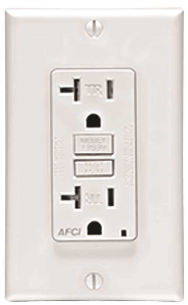 Leviton Tamper-resistant Afci Receptacle With Led Indicator, 20 Amp, White