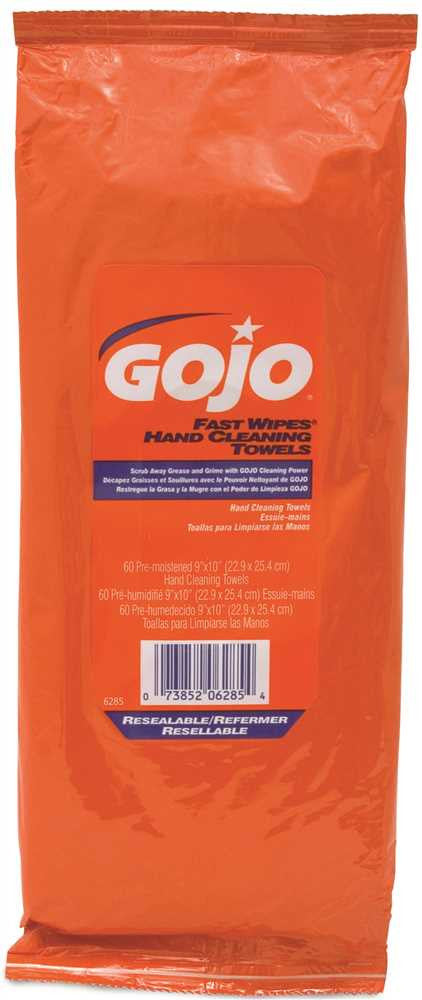 Gojo&reg; Fast Wipes&reg; Multi-purpose Towels, 60 Count Toolbox Pak