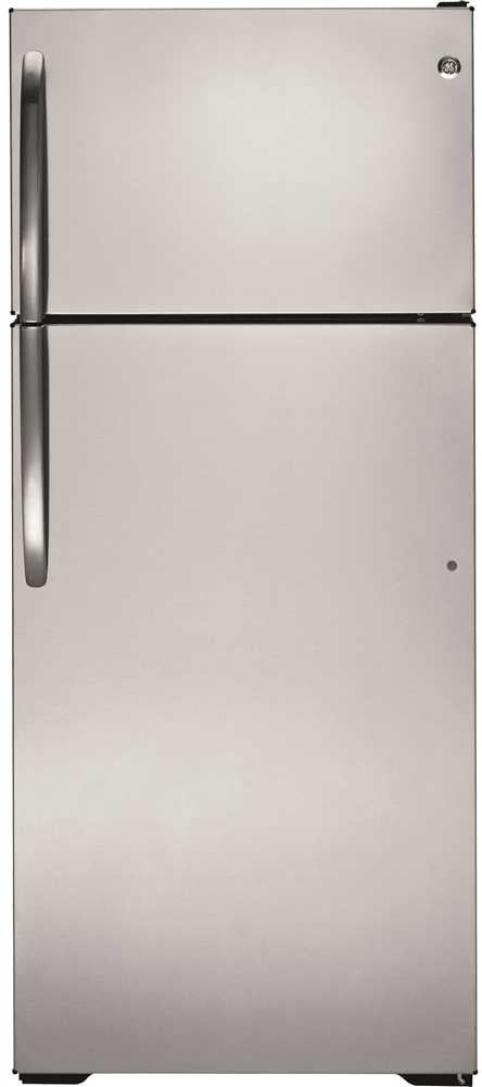 Ge&reg; Energy Star&reg; 17.5 Cu. Ft. Top Freezer Refrigerator, Stainless, Reversible Door Swing