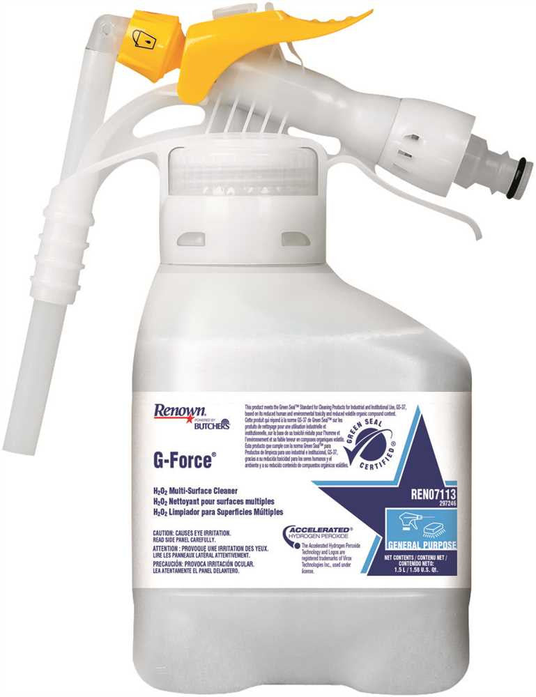 Renown&reg; Powered By Butchers&reg; G-force H2o2 Multi-surface Cleaner, Rtd 1.5 Liter, Green Seal Certified