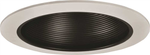 Monument Recessed Lighting 6 In. Black Metal Baffle With White Trim Ring